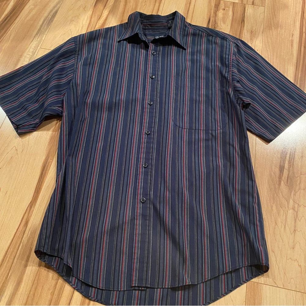 Puritan Men's Striped Short Sleeve Shirt—S